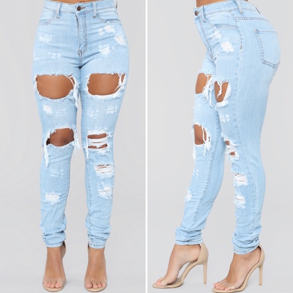 Fashion Nova Denim - FASHION NOVA | High Waisted Distressed Skinny Jean